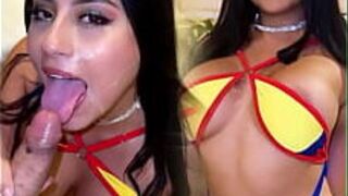 Colombian celebrating the Copa Am?rica big cumshot on face and hard sex porn video